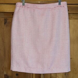 Halogen Red & White Gingham Print Pencil skirt Sz. 10